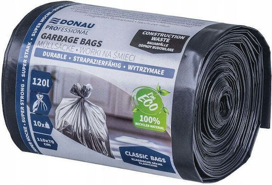 Donau Reinforced Trash Bags Capacity 120lt 110x70cm 10pcs Black