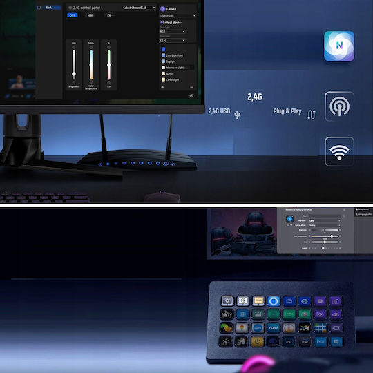 Neewer RGB Ringlicht 4cm mit Desktop Ständer/Halterung