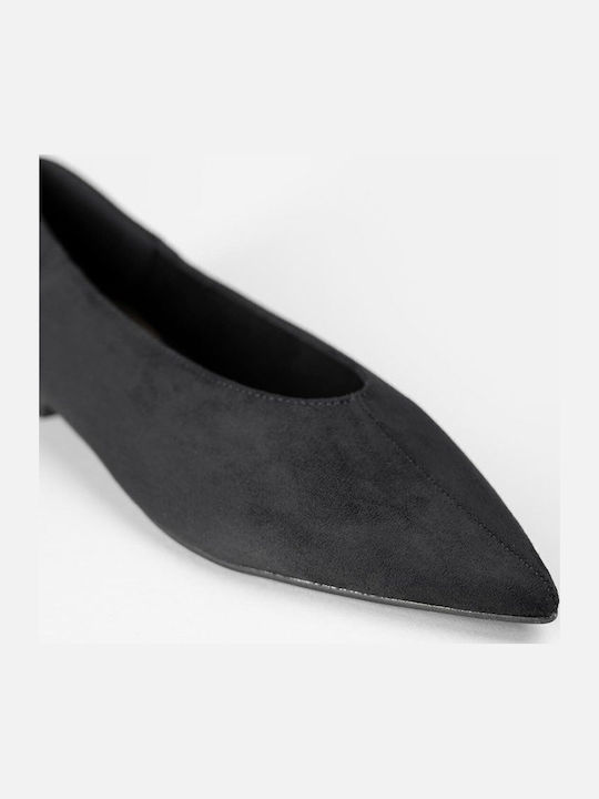 Wildleder Damen Ballerinas Spitz zulaufend Schwarze