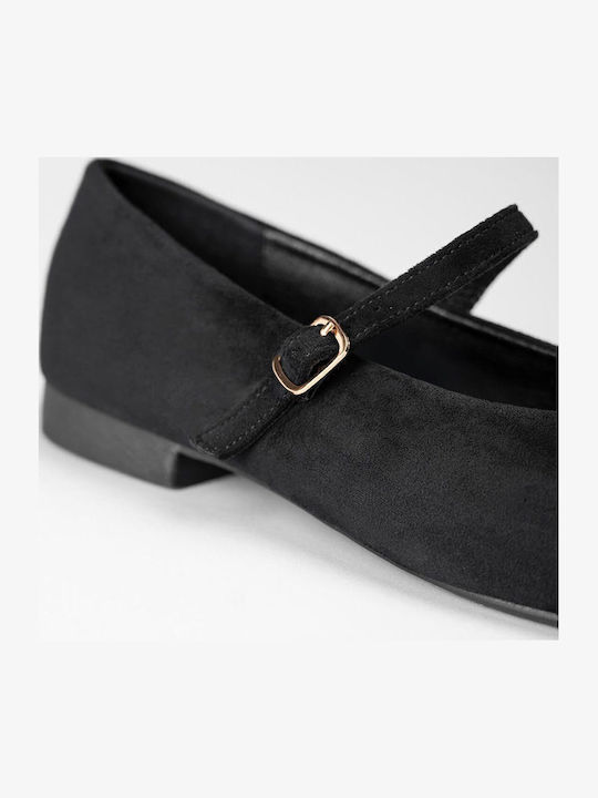 Wildleder Damen Ballerinas Spitz zulaufend Schwarze