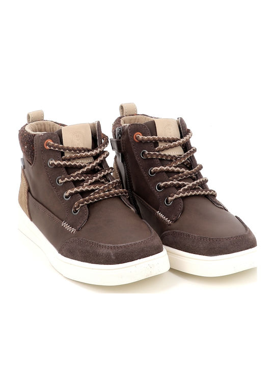Anatomic Leather Kids Ankle Boots with Laces Brown
