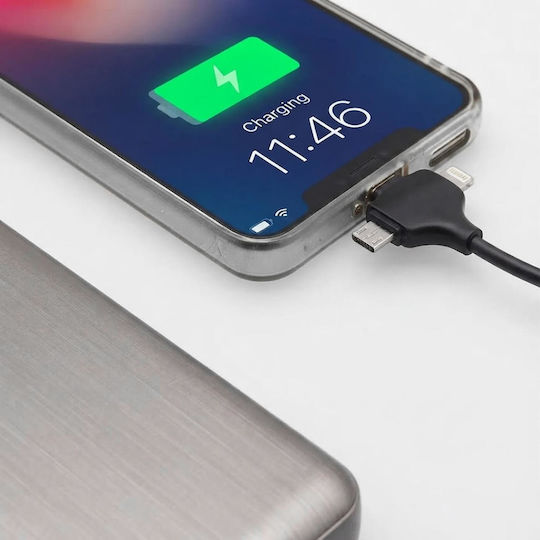 Awei USB към Lightning / Type-C / micro USB Кабел 2.4A Черен 1.5m CL-205
