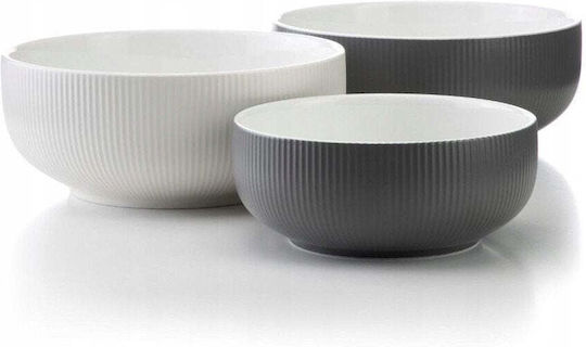 Verlo Round Porcelain White Serving Bowl With Diameter 25.5cm