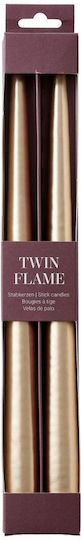 Butlers Декоративна Свещ Twin Flame Златист Конус 31см 2 Бройки