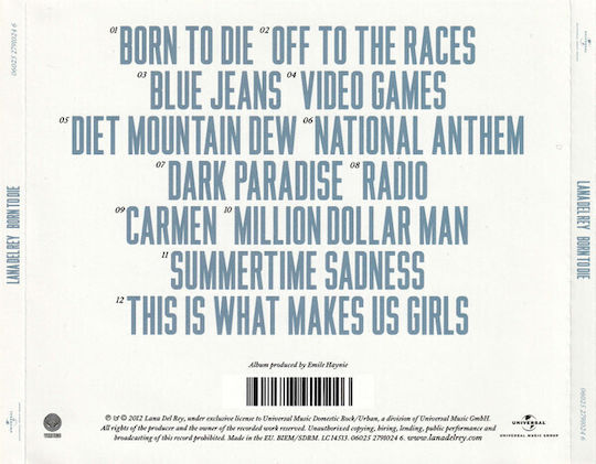 Lana Del Rey Born To Die Cd