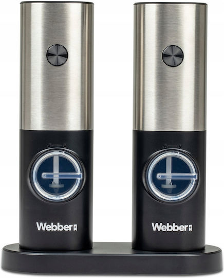 Webber Webber Salz- und Pfeffermühlen-Set Elektrisch Keramik in Schwarz 2 Stück