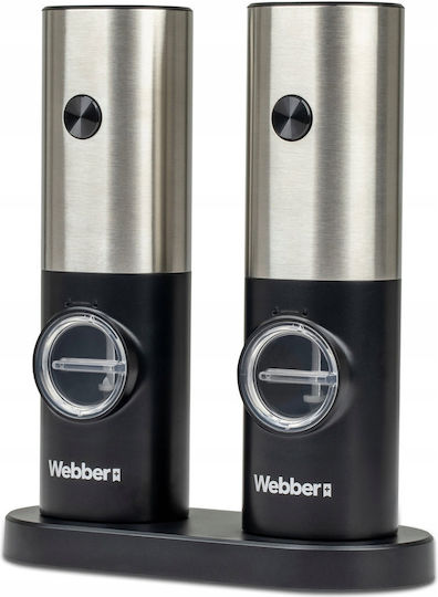 Webber Webber Salz- und Pfeffermühlen-Set Elektrisch Keramik in Schwarz 2 Stück