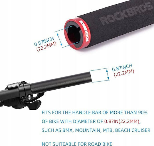 Rockbros Mânere Pentru Ghidon De Bicicletă Spumoase Negre-Roșii