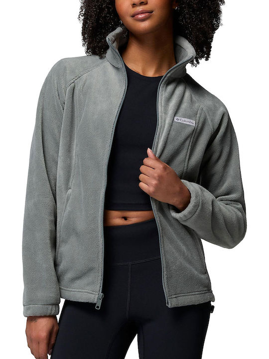 Benton Springs Voll Fleece Damen Strickjacke mit Reissverschluss Graue