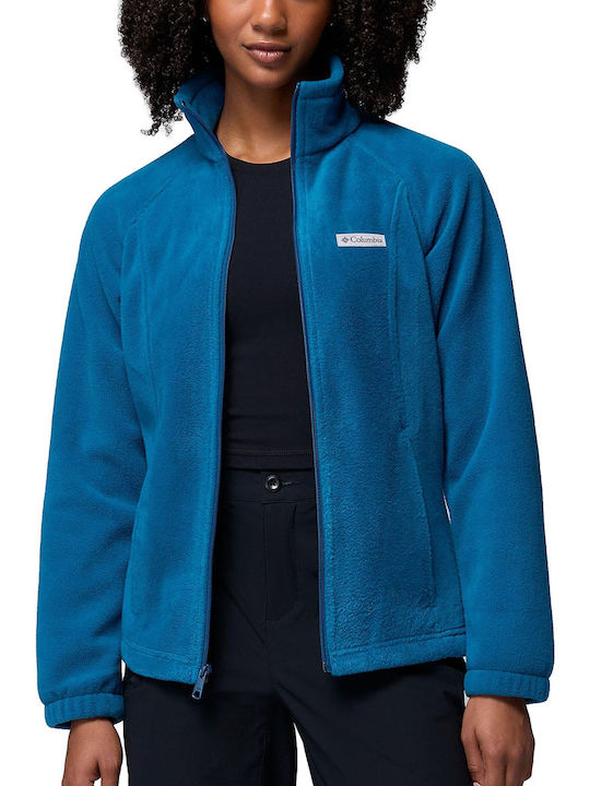 Benton Springs Voll Fleece Damen Strickjacke mit Reissverschluss Blau