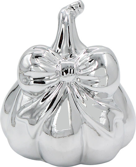 Decorative Ceramic Pumpkin Φ8.5x9 cm Silver Keskor 68273-1
