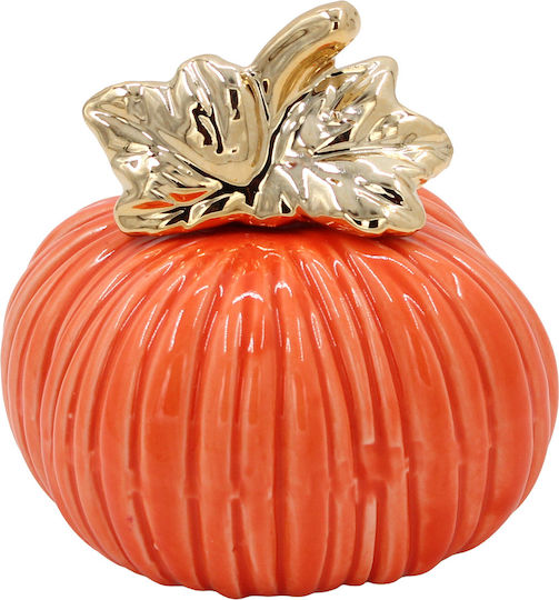 Decorative Ceramic Pumpkin Φ10x8.5 Cm Orange Gold Keskor 68277-2