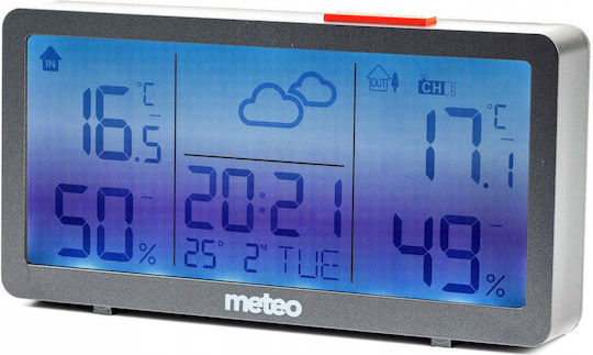 Meteo Ασύρματος Μετεωρολογικός Σταθμός Ψηφιακός Επιτραπέζιος Μαύρος