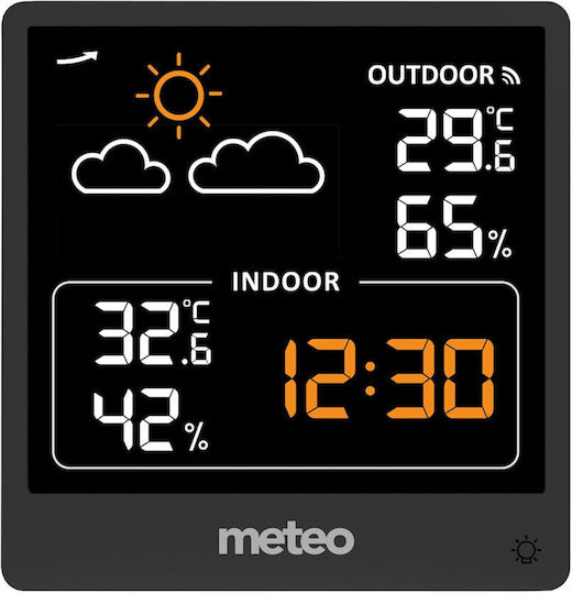 Meteo Stație Meteo Fără Fir Digitală de Masă Neagră