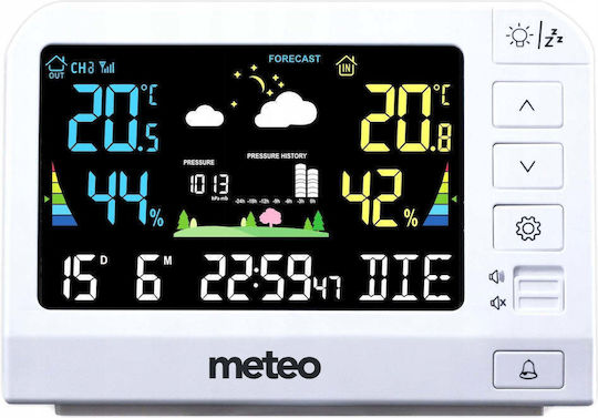 Meteo Kabellose Wetterstation Digital Tischplatte Weiße