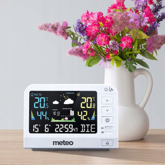 Meteo Kabellose Wetterstation Digital Tischplatte Weiße