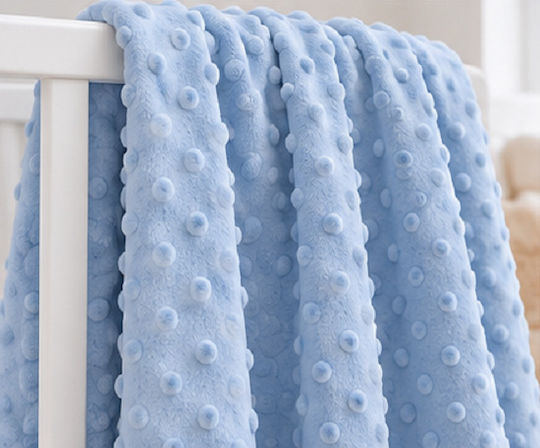 Pierre Cardin Cot Blanket Toppy Fleece Light Blue 110x140cm