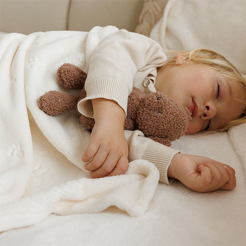 Babyono Nursery Swaddling Blanket Fleece Beige with Animal 75x100cm