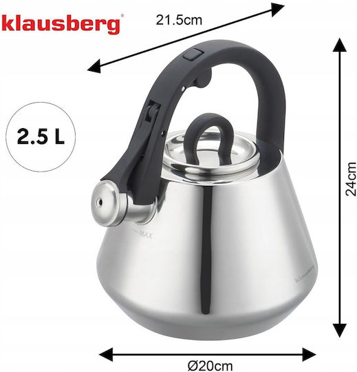 Klausberg Stainless Steel Grey Boiler 2500ml