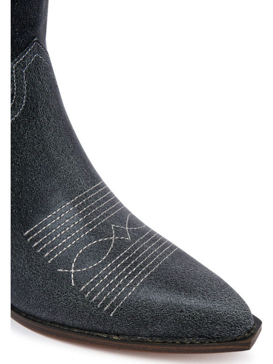Damen-Cowboystiefel aus Leder Schwarz