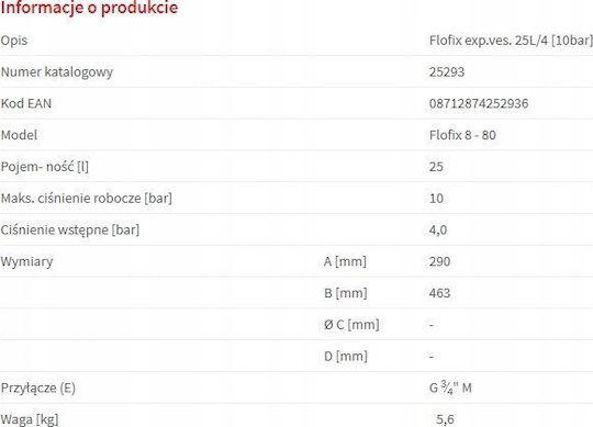Comap Vas de expansiune pentru încălzire vertical 25lt