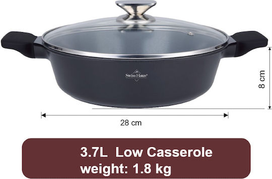 Swiss Haus Aluminum Pan with Lid with Non-Stick Coating 28cm Swiss Haus Aluminum Pan with Lid with Non-Stick Coating 28cm