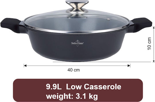Swiss Haus Aluminum Pan with Lid with Non-Stick Coating 40cm Swiss Haus Aluminum Pan with Lid with Non-Stick Coating 40cm