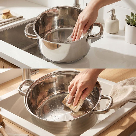 Swiss Haus Stainless Steel Saute Pan with Lid with Ceramic Coating 24cm
