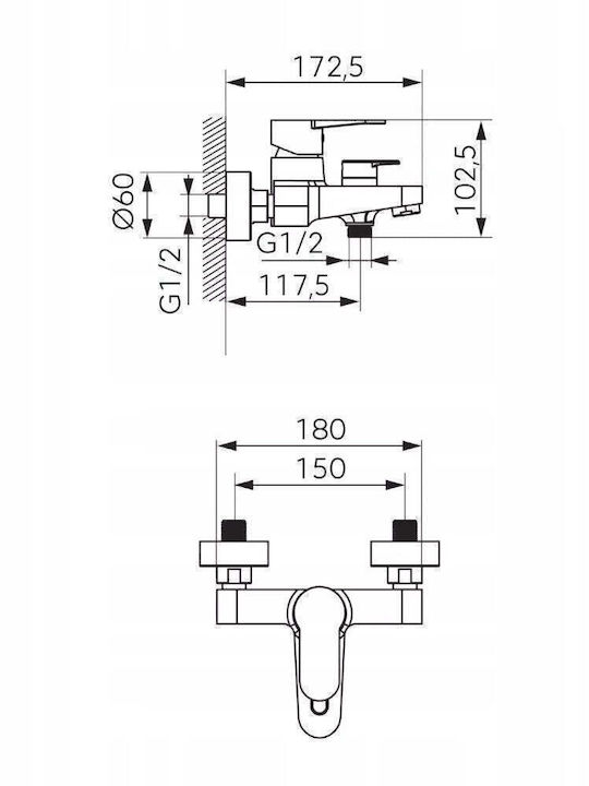 Ferro Mixing Bathtub Faucet Black