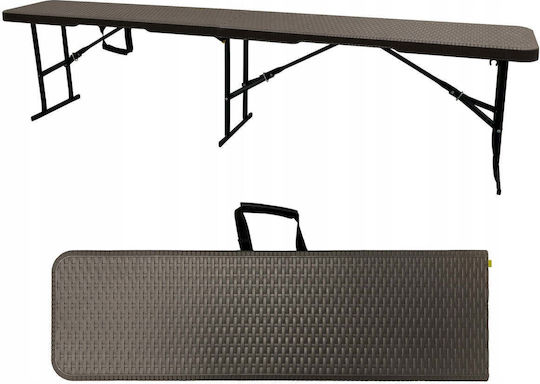 Plastic Catering Outdoor Foldable Table with Metal Frame Technorattan 183x28x8cm
