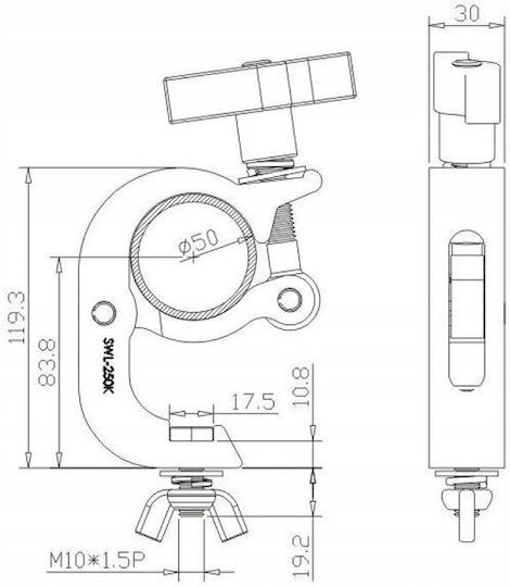 Stand4me Support Hook for Lighting Fixtures Up to 250 Kg 50mm Sr