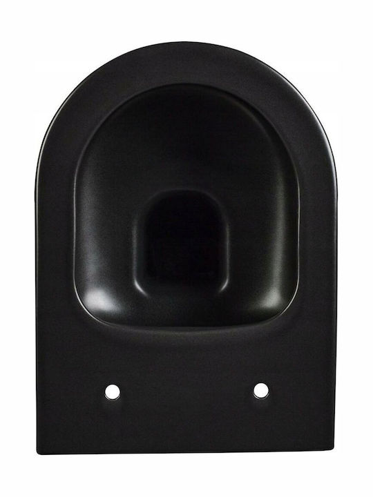 Wall-Mounted Toilet Rimless with Duroplast Cover Black 5902273252610