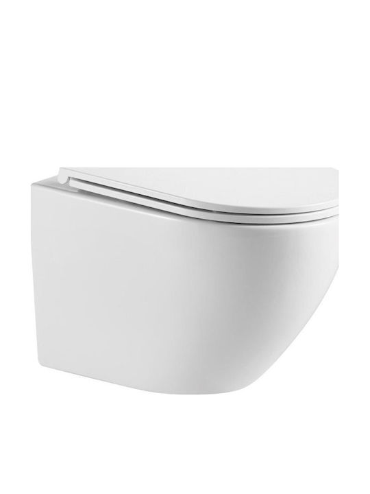 Omnires Wandhängende Toilette mit Duroplast Weiß Abdeckung