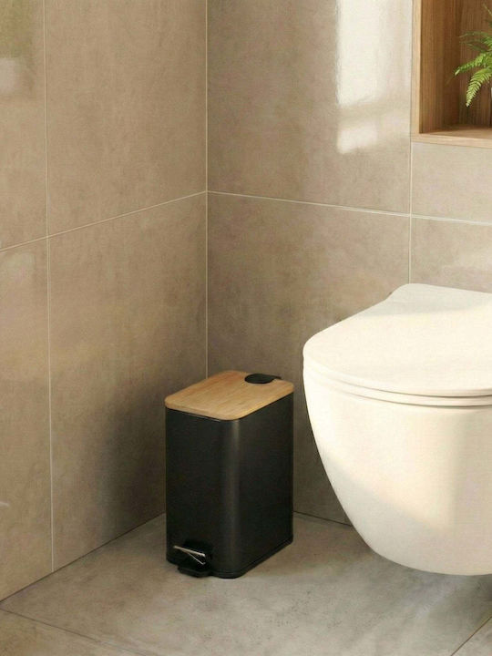 Songmics Metallic Laundry Basket 5lt with Cap Black
