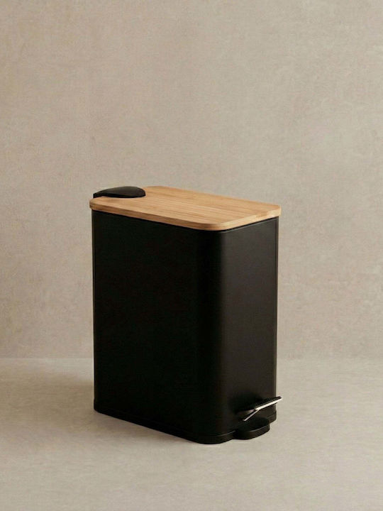 Songmics Metallic Laundry Basket 5lt with Cap Black