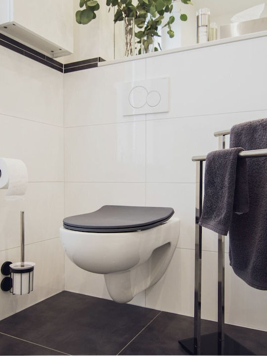 Wenko Wenko Toilettensitz Sanftes Schließen mit Bidet Kunststoff Grau