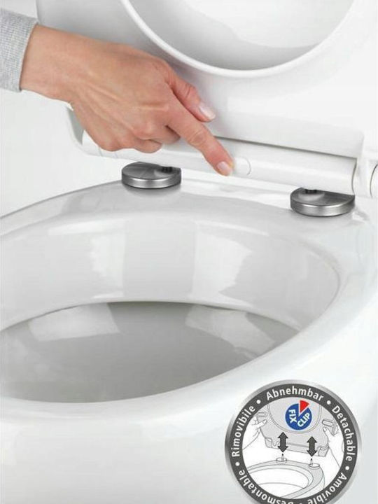 Wenko Toilettensitz Sanftes Schließen mit Bidet Kunststoff 44,5x37,5cm Beige