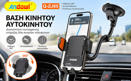 Andowl Car Mobile Mount with Adjustable Hooks Black