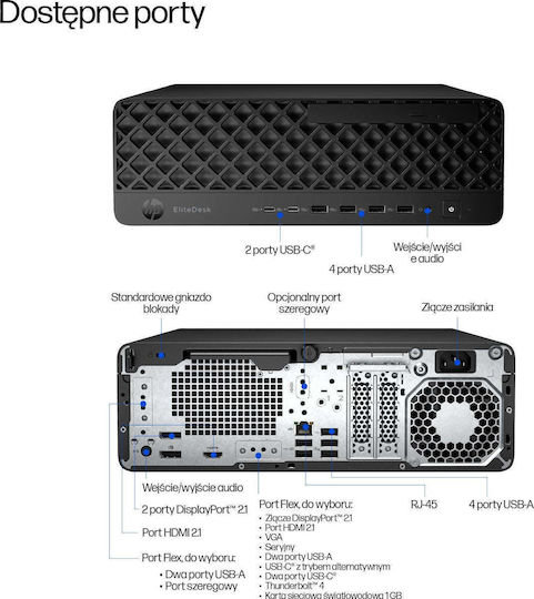 HP EliteDesk 8 G1i AI Настолен компютър (Ultra 5-235/16GB DDR4/512GB SSD/W11 Pro)