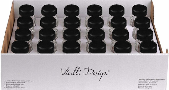 Vialli Design Стъклени кутии за подправки на стойка Черна 24 бр Vialli Design Стъклени кутии за подправки на стойка Черна 24 бр