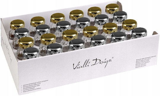 Vialli Design Gewürzgläser Metallisch Goldene 24 Stück