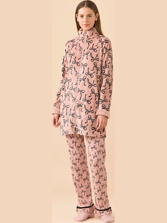 Noidinotte Winter Women's Robe Pink