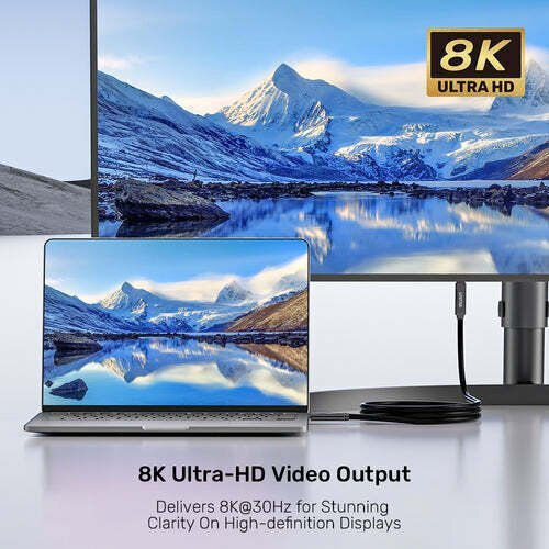 Unitek Cablu Video USB-C Masculin - USB-C 60W PD Negru 5m