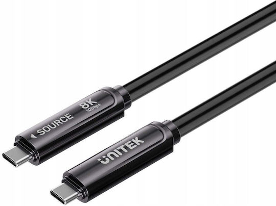 Unitek Cablu Video USB-C Masculin - USB-C 60W PD Negru 7m
