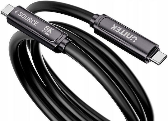 Unitek Cablu Video USB-C Masculin - USB-C 60W PD Negru 12m