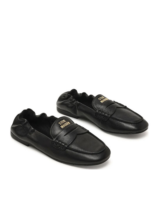 Damen Mokassins Aus Leder In Schwarz Farbe