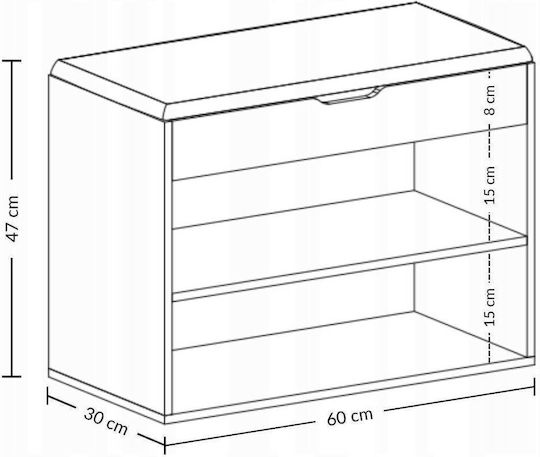 Wooden Shoe Organizer 60x30x47cm