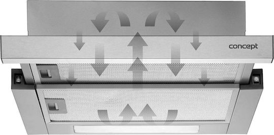 Concept Abzugshaube Schornstein 50cm Inox