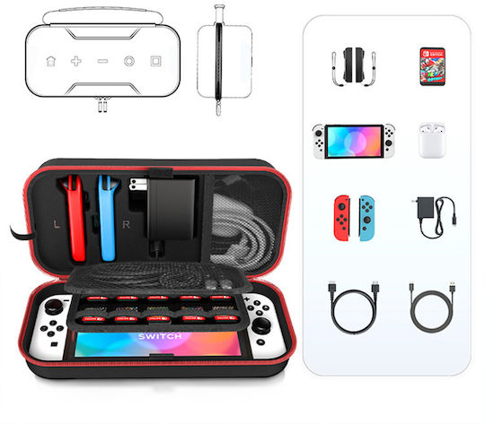 Strado Tragetasche Für Switch / Switch OLED Konsole Rote