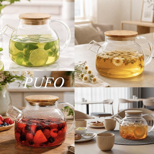 Glass Transparent Teapot 1000ml